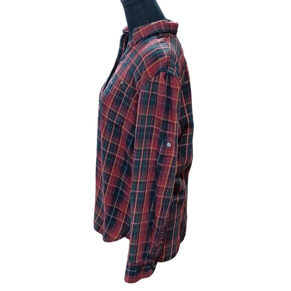 Lauren Jeans Co. Ralph Lauren Womens Plaid Button-Up Shirt L 100% Cotton Red/Gre - Picture 3 of 8